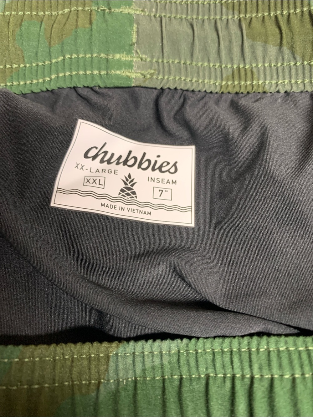 NWOT Chubbies Green Camo Sport Compression Shorts You Can’t See 7” XXL - Picture 4 of 8